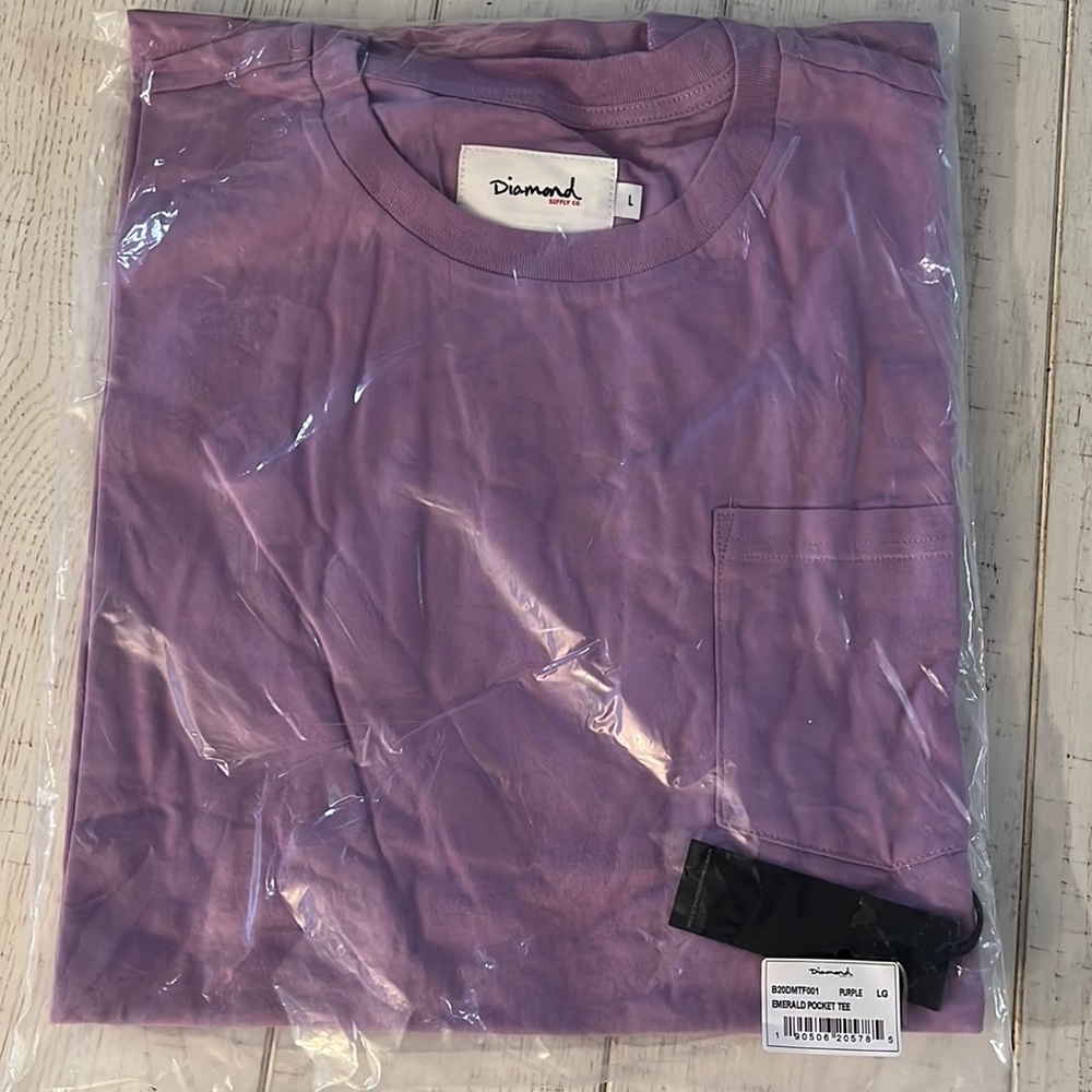Diamond supply pocket tee size L purple